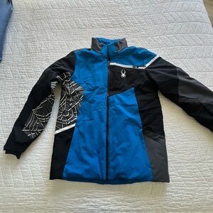 Spyder Big Kids Blue and Black Puffer Jacket